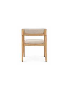 Fauteuil moderne en bois massif avec assise et dossier rembourrés, design scandinave pour salle à manger, café et restaurant - Product Image 6