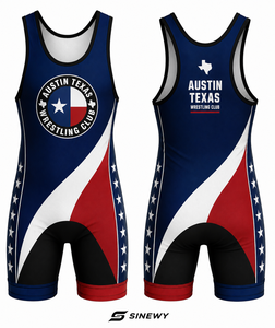 SINGLET DE LUCHA SINEWY para Hombre, Sublimado Personalizado, Diseño del Club Austin Texas, Ajustado, Transpirable, de Spandex y Poliéster - Product Image 4