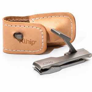 Coupe-ongles Klhip Premium en acier inoxydable avec levier ergonomique et lame incurvée de précision, étui en cuir inclus - Product Image 1