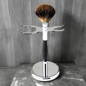 Rasoir de sécurité réglable avec poignée en métal en laiton de superbe qualité et support de blaireau d'Inde - Product Image 1