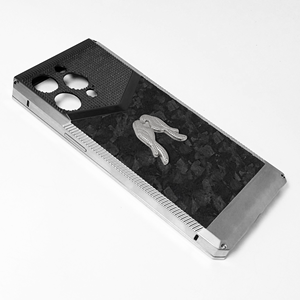 Étui de luxe personnalisable deux en un, logo d'oiseau gravé, avec grand carbone Fordge noir pour boîtier d'iPhone - Product Image 2