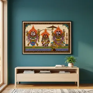 Handmade Lord Jagannath Pattachitra Painting – Traditional Odisha <b>Wall</b> Art - Product Image 2