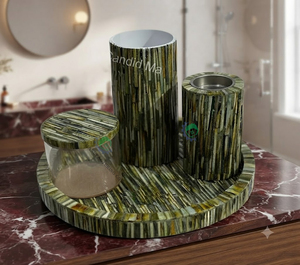 Regalos de Lujo con Diseño Geométrico para el Ramadán y el Eid, Caja de Regalo con Incrustaciones de Hueso Coloridas en Acrílico, Hecha de Silicona, Arcilla, Piedra y Aleación, para Obsequios - Product Image 1