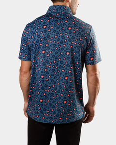 เสื้อโปโลกอล์ฟพิมพ์ลายคุณภาพสูง OEM สำหรับผู้ชาย ผ้าโพลีเอสเตอร์เนื้อนุ่ม ระบายอากาศได้ดี ป้องกันแสงแดด UPF 50+  แบบสปอร์ต  ลายตลก - Product Image 3