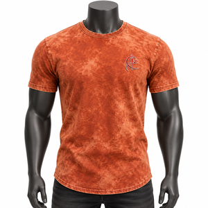 T-shirt pour homme en coton 100% respirant, coupe ample, séchage rapide, coutures durables, confort quotidien longue durée, qualité supérieure, effet délavé - Product Image 1