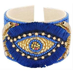 Handmade Boho Style Women's Fashion Jewelry Colorful <b>Glass</b> Beads Bracelet Stackable Ethnic <b>Bangles</b> Handmade Beading Supplies - Product Image 2