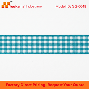 15mm Turquoise White Check Gingham Grosgrain Ribbon Export Quality Ready Stock for Favor Packaging Headbands <b>Scrapbook</b> Decor - Product Image 6