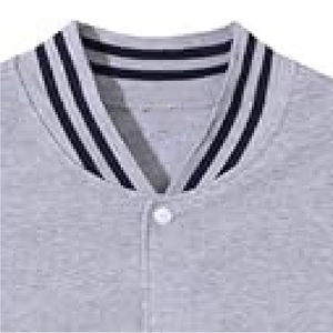 แจ็คเก็ตวาร์ซิตี้แบบกำหนดเองสำหรับผู้ชาย แจ็คเก็ตเบสบอลแบบ Letterman ตัวเสื้อผ้าวูลผสม แขนเสื้อหนังเทียม ติดกระดุมด้านหน้า - Product Image 3
