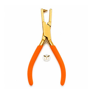 Pince à poinçonner professionnelle finition or avec poignée orange pour la fabrication de bijoux et le travail du cuir - Product Image 1