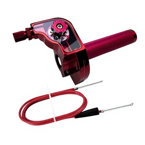 Levier de frein en aluminium rouge avec câble pour commande de guidon de vélo - Product Image 1