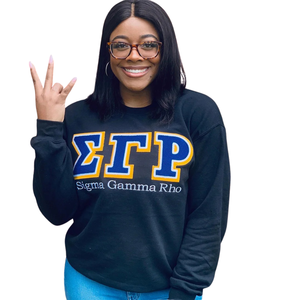<b>Black</b> Vintage SGRHO <b>Sweatshirt</b> Unisex Sizing <b>Black</b> <b>Women's</b> Casual Pullover Crewneck Fleece Top Greek Sorority Apparel College - Product Image 1