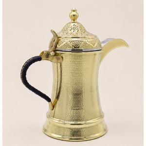 Handcrafted Traditional Arabic Dallah Coffee <b>Pot</b> Premium Gold Finished Brass <b>Tea</b> Kettle with Long Spout and Decorative Lid - Product Image 1