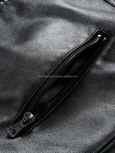 Veste de mode en cuir véritable à fermeture éclair personnalisée pour hommes de bonne qualité à des tarifs de gros Veste en cuir de couleur personnalisée pour hommes - Product Image 6