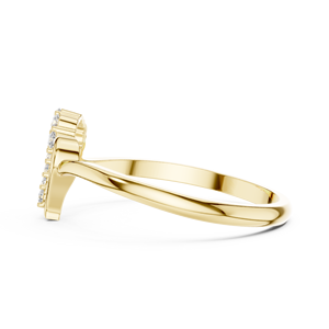 Anillo de oro macizo de 14k para mujer con diamante de corte redondo minimalista en forma de corazón, ideal para regalo, compromiso, aniversario, boda. - Product Image 2