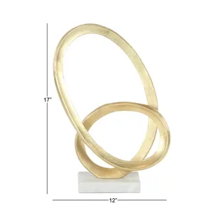 Figurine en métal plaqué or faite à la main, élément décoratif moderne et élégant pour la maison et cadeau d'affaires pour les espaces contemporains dans le monde entier - Product Image 1