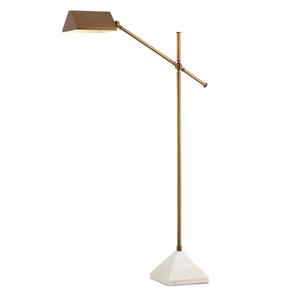 Lampe sur pied élégante en laiton avec abat-jour en tissu pour intérieurs classiques - Product Image 2