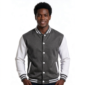 Veste universitaire personnalisée avec lettrage personnalisé pour les marques de production varsity, corps en sergé de coton avec boutons-pression - Product Image 5