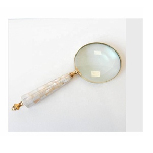 คุณภาพสูงแม่มุกทองเหลืองฝังแว่นขยายแฮนด์เมดแว่นขยายเครื่องอ่านหนังสือพิมพ์เลนส์ขยาย - Product Image 1