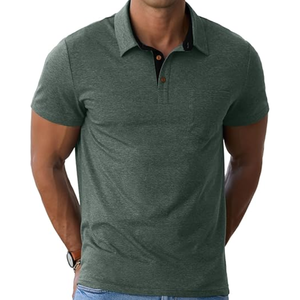เสื้อโปโลผู้ชายผ้าเนื้อนุ่ม ระบายอากาศได้ดี แขนสั้น สไตล์ลำลอง คลาสสิก เหมาะสำหรับฤดูร้อน มีกระเป๋าเสื้อ - Product Image 1