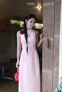 Coshe Lam Khue Ao Dai Vietnam elegante sin mangas brocado de alta calidad para mujeres eventos tradicionales celebraciones vestido de mujer - Product Image 6