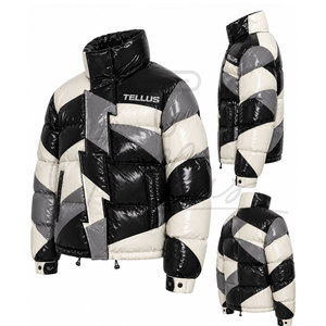 Veste d'hiver matelassée confortable pour homme, très vendue, couleur unie personnalisable. - Product Image 4