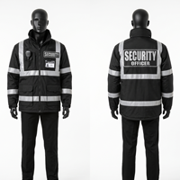 Veste unisexe en laine et viscose 300 grammes, polyester Oxford noir, à capuche, avec panneau réfléchissant sur le devant, broderie personnalisée, patch imprimé