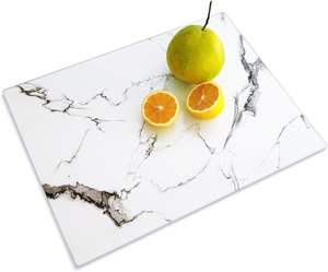 Planche à découper en marbre lourd pour la préparation quotidienne des aliments, avec base antidérapante et surface de coupe lisse - Product Image 3