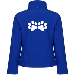 Combinaison de travail imperméable unisexe en polyester noir pour toilettage d'animaux, avec texte personnalisé et motif patte imprimé par transfert thermique - Product Image 4