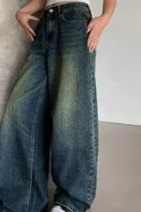 Cotton Denim Breathable Stretch Lightweight Jeans Mid Waist <b>Boot</b> Cut Vintage Soft-Touch Non-Restrictive - Product Image 3