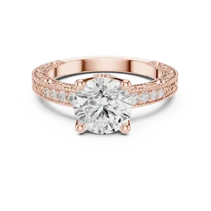 Bague de fiançailles et de mariage de luxe en or massif 18 carats avec halo caché de diamant de laboratoire de 2 carats, taille ronde, couleur E - Product Image 5