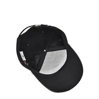 Casquette de baseball unisexe noire brodée à 6 panneaux, ajustée, style sportif, décontracté et urbain