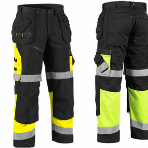 Pantalons de travail jaunes haute visibilité pour hommes, design personnalisé, dernières tendances, avec bandes réfléchissantes classe 2 - Product Image 5