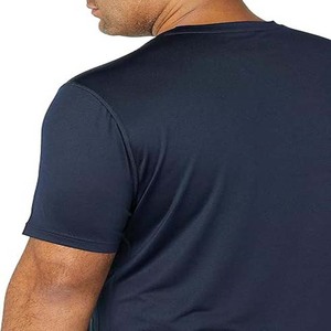 Factory Custom Logo 100% Cotton Eco-Friendly Quick Dry Breathable Short Sleeve Spring Men's Navy Blue Sport Plus Size T-Shirts - Product Image 5