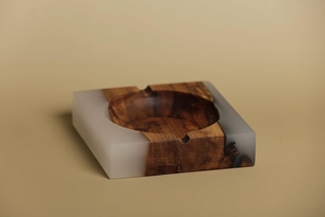 Cendrier carré en aluminium sans fumée, style américain, pour cigares et cigarettes, blanc, artisanal, moderne, de luxe, décoration de table, maison, bureau - Product Image 5