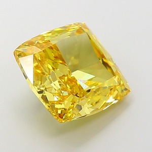 Diamant de laboratoire CVD de haute qualité 10.11 CT, taille coussin, jaune vif fantaisie, VS1, EX Cut, en vrac, stock fournisseur - Product Image 4