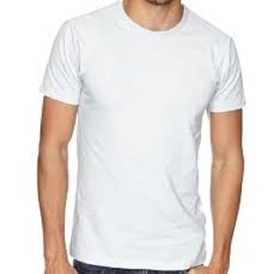 T-shirt décontracté anti-boulochage respirant à col rond pour homme, avec sérigraphie frontale blanche, en mélange polyester/coton écologique, 120 GSM - Product Image 1