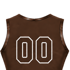 Débardeur court marron chocolat pour cheerleading, sans manches, respirant, léger, vêtement de sport d'équipe, personnalisable - Product Image 5