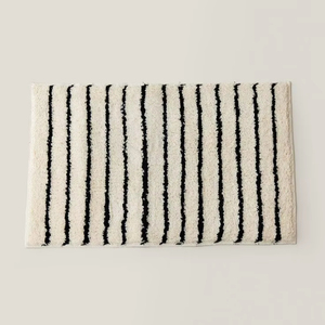 Softer Stripe Luxury Wholesale Custom Bath Mat Quick Dry Designer Bath Rugs Cotton with Machine Made Technics for Bathrooms - Product Image 1