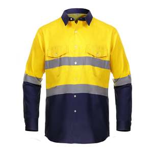 เสื้อทำงาน Hi VIS สะท้อนแสงเสื้อทำงาน3X-Large สีเหลือง/สีกรมท่า - Product Image 1