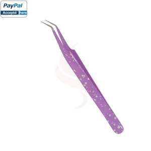 2024 nouveauté tendance 6 pièces violet en acier inoxydable Extension de cils pince à épiler meilleur matériau Extension de cils pointe pointue - Product Image 5