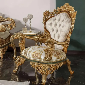 Juego de Sofás de Madera de Teca de Lujo Clásico Real, Tallado a Mano, Estilo Europeo, Muebles Cómodos para Sala de Estar de Apartamento, Elegante Palacio - Product Image 2