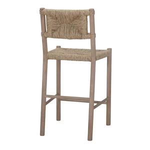 Tabouret de bar en rotin tissé à la main de qualité supérieure avec dossier circulaire et structure naturelle pour café, bar, comptoir de cuisine - Product Image 4