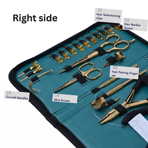 Kit d'outils professionnels avancés pour extensions capillaires en acier inoxydable – Pince à sertir les perles à 3 trous, outil de retrait de micro-liens, crochet à boucle - Product Image 4