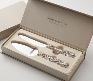 Stainless Steel Cake Knife <b>Set</b> With Pearl Accents Handmade Long Handle Cake Server And Knife For Dessert Serving - Product Image 3