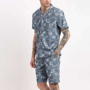 Ensemble T-shirt et short en tissu éponge pour homme, couleur personnalisée, été - Séchage rapide, taille élastique, style streetwear - Product Image 3