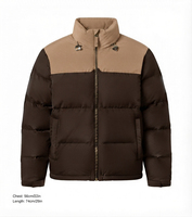 Blouson matelassé à capuche pour homme, tendance 2026, avec blocs de couleur, manteau d'hiver à fermeture éclair, rembourrage en duvet, style décontracté, coupe classique