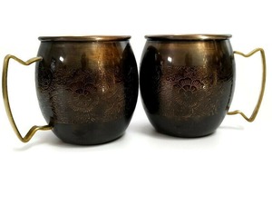 Mug Moscow Mule en cuivre martelé élégant et luxueux, écologique, pour sublimation, tasse à bière gravée plaquée cuivre - Product Image 4