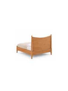 Midcentury <b>Bed</b> Customize Size with Woven Headboard and <b>Wooden</b> <b>Slats</b> Elegant Bedroom Furniture Antique Theme - Product Image 6