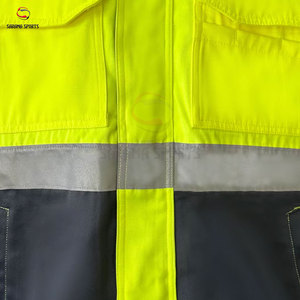 Uniforme de Trabajo de Alta Visibilidad Amarillo para Hombre, Ropa de Trabajo de Seguridad de Doble Capa con Forro Polar, Trajes de Seguridad - Product Image 6