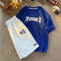 Ensemble deux pièces personnalisé pour homme : T-shirt et short de streetwear d'été à coupe régulière, manches courtes, couleur unie, imperméable et écologique, idéal pour la maternité